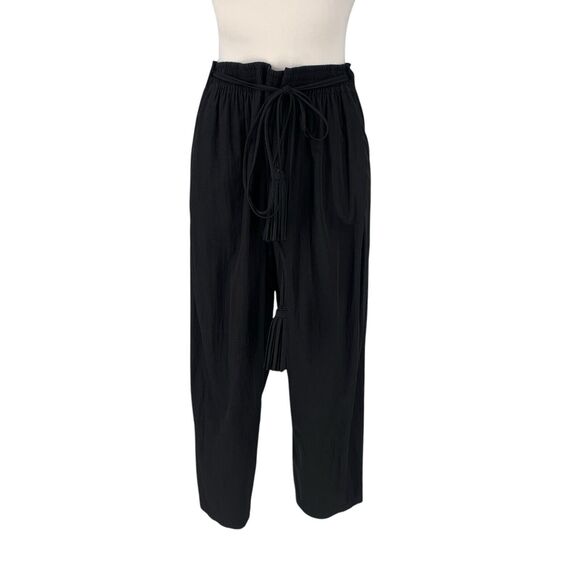 Diane Von Furstenberg Tassel Belted Pants Slip Pockets Gathered Waist Size 6 - Picture 5 of 13